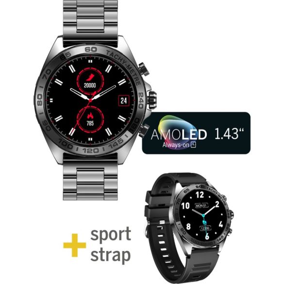 Beafon 501 3, 63 cm (1.43") AMOLED 46.3 mm Sötét fémes  501EU001BB okosóra