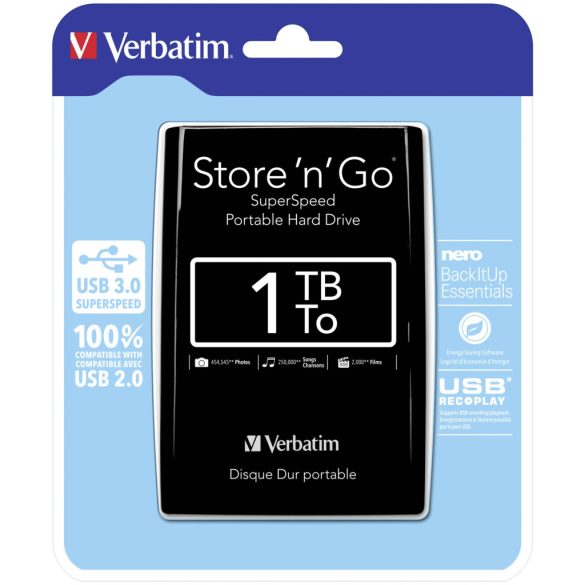 Verbatim Store 'n' Go 2.5 1TB USB 3.0 Black (53023/HV1TMUF)