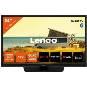 Lenco LED-2463BK (V2) 61 cm (24") HD Smart Wi-Fi Fekete 300 cd/m2 Televízió (LED-2463)