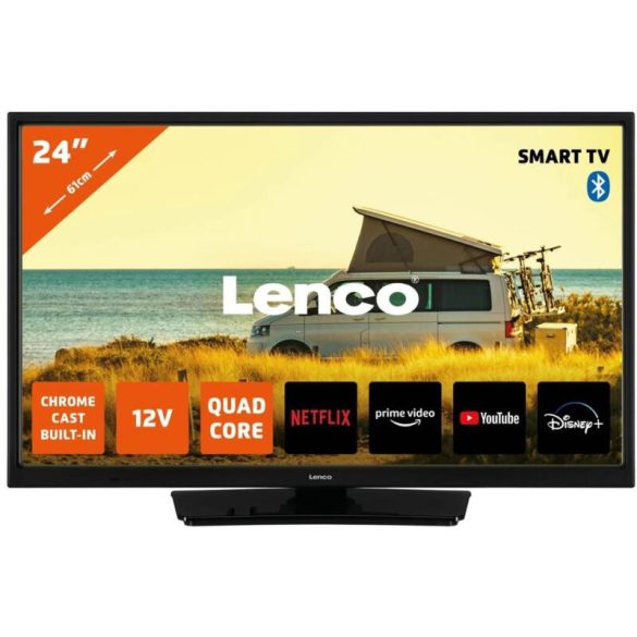 Lenco LED-2463BK (V2) 61 cm (24") HD Smart Wi-Fi Fekete 300 cd/m2 Televízió (LED-2463)