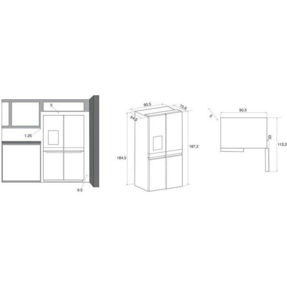 Whirlpool WQ9 MO1L Hűtőszekrény, hűtőgép